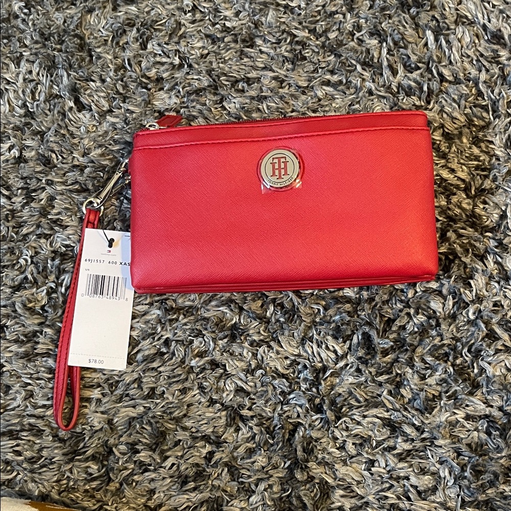 Tommy Hilfiger Vibrant Red Clutch Wristlet